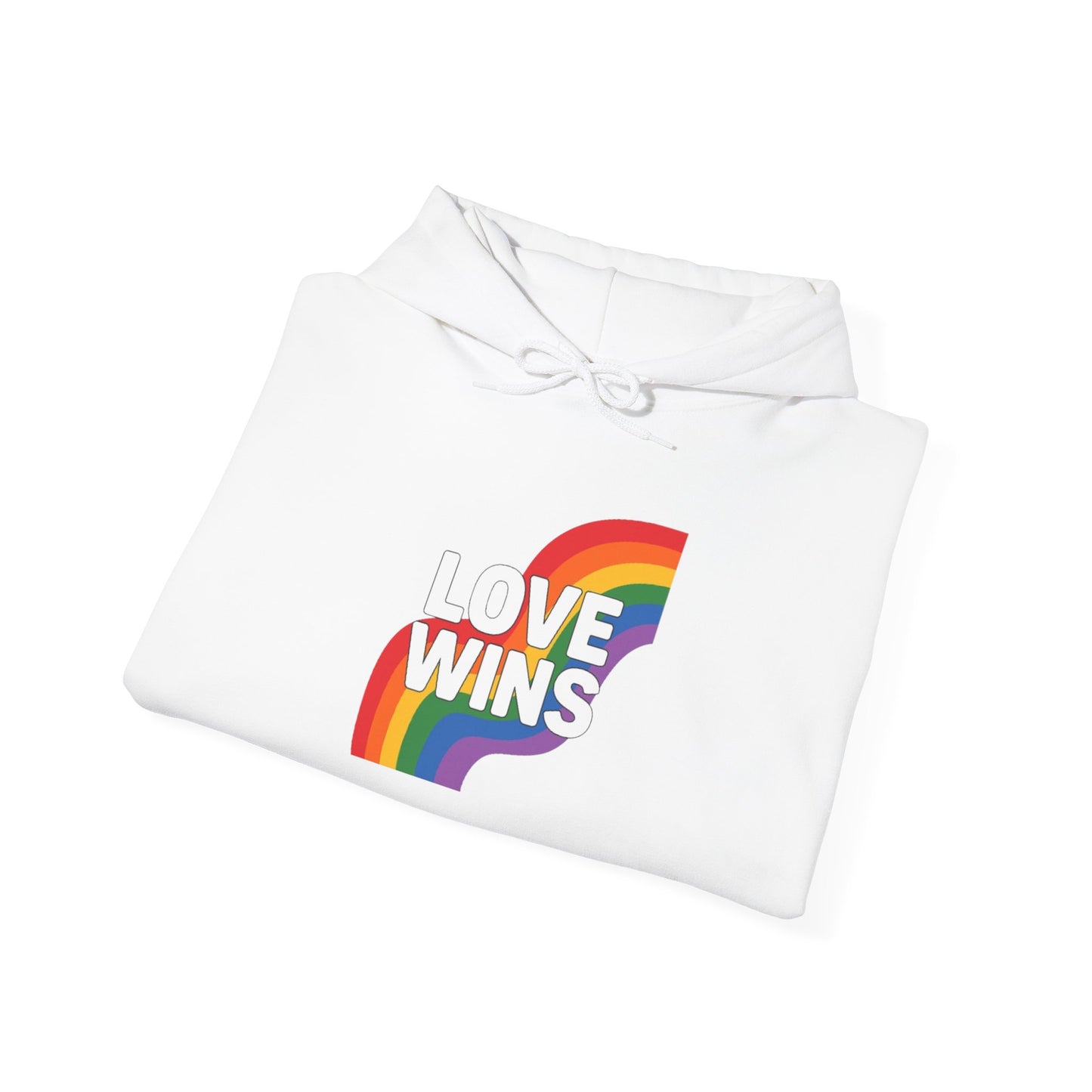 Love Wins Rainbow Hoodie - Unisex Heavy Blend Sweatshirt