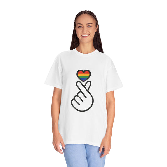 Unisex Rainbow Heart Gesture T-Shirt - Celebrate Love and Pride