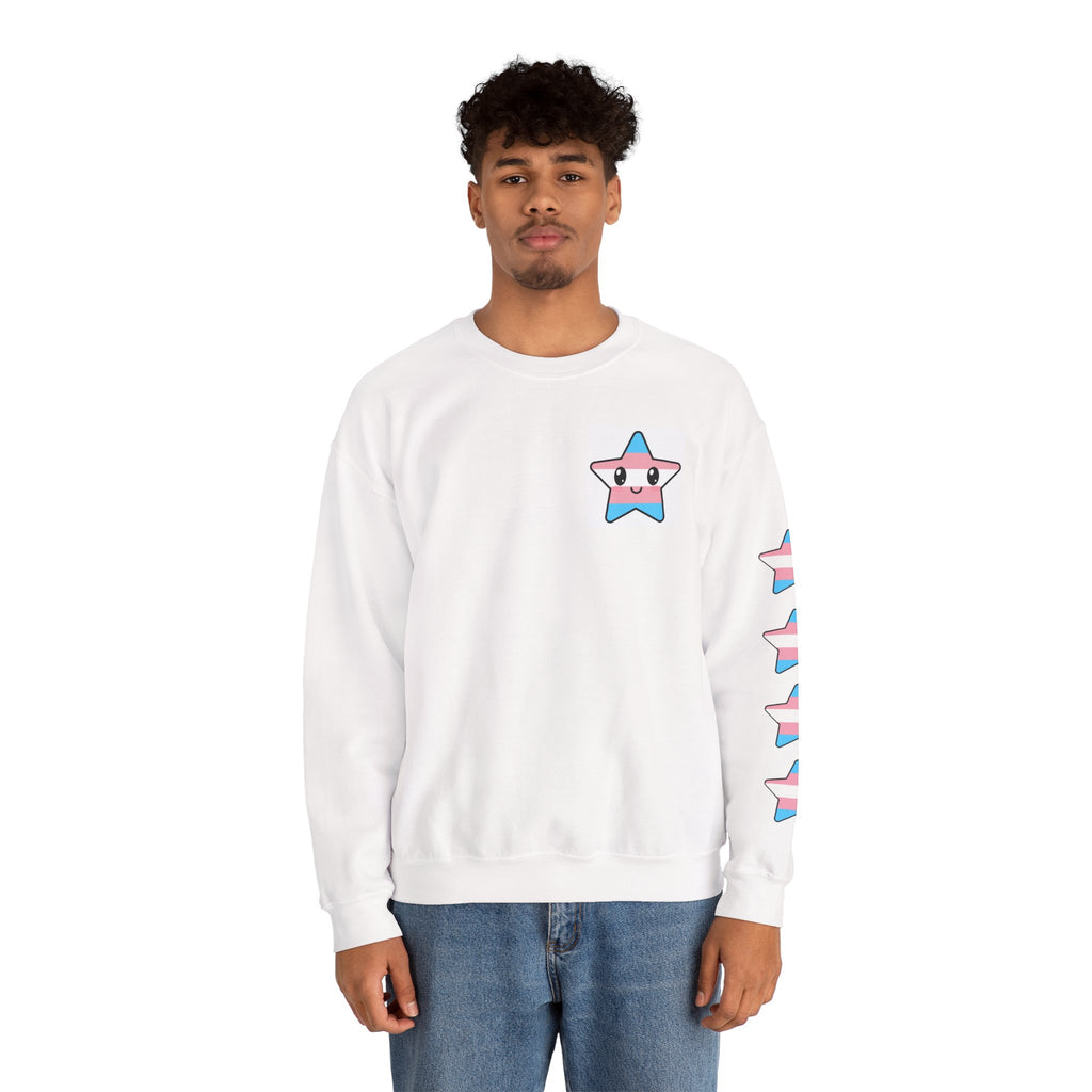 Trans Pride Star Sleeve Crewneck Sweatshirt