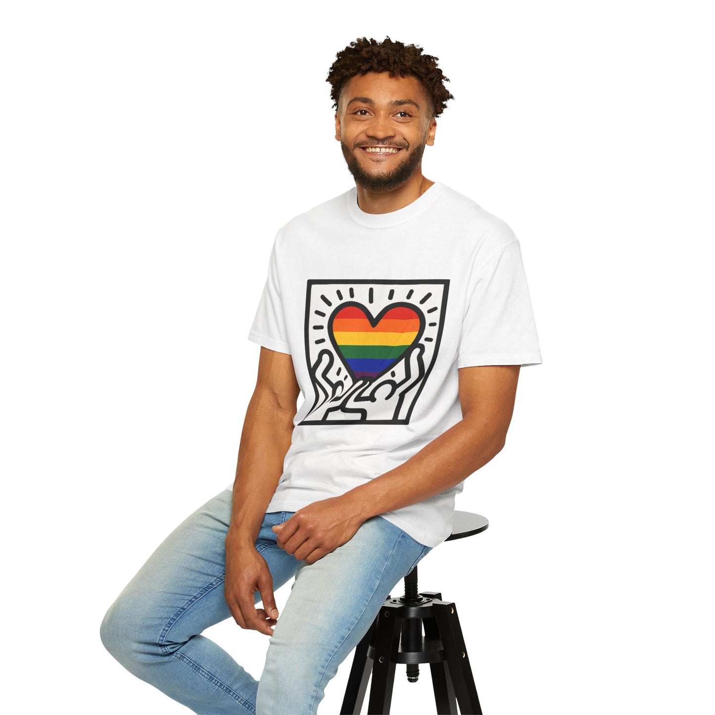 Pride Heart Unisex Garment-Dyed T-Shirt