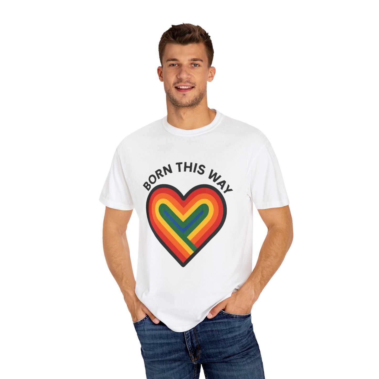 Born This Way Rainbow Heart Unisex T-Shirt