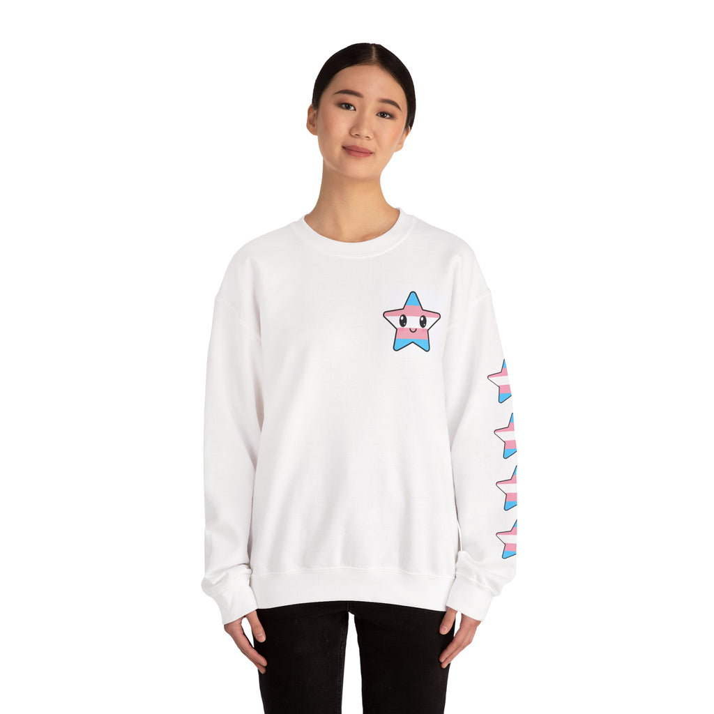 Trans Pride Star Sleeve Crewneck Sweatshirt