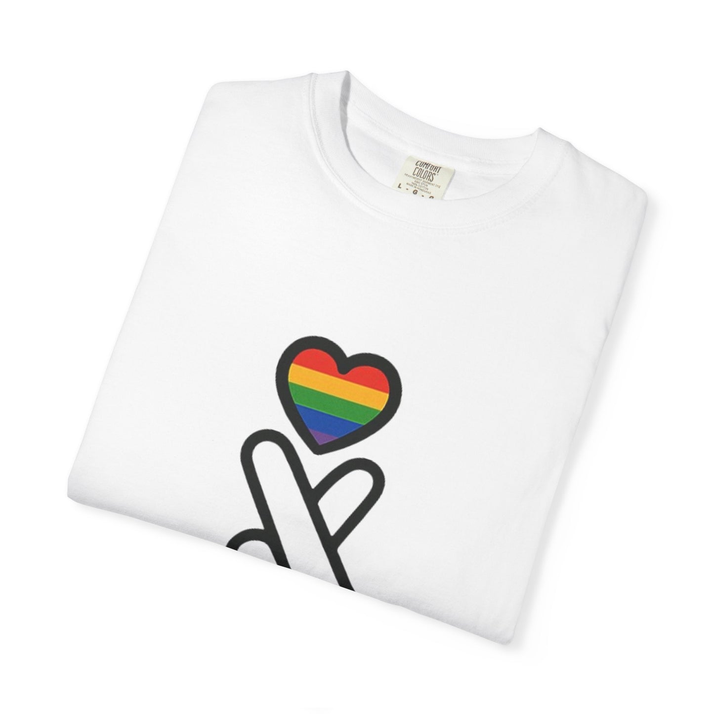Unisex Rainbow Heart Gesture T-Shirt - Celebrate Love and Pride