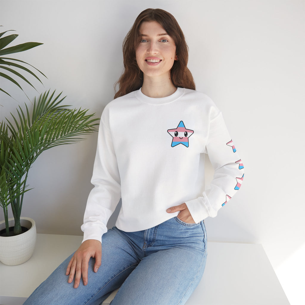 Trans Pride Star Sleeve Crewneck Sweatshirt