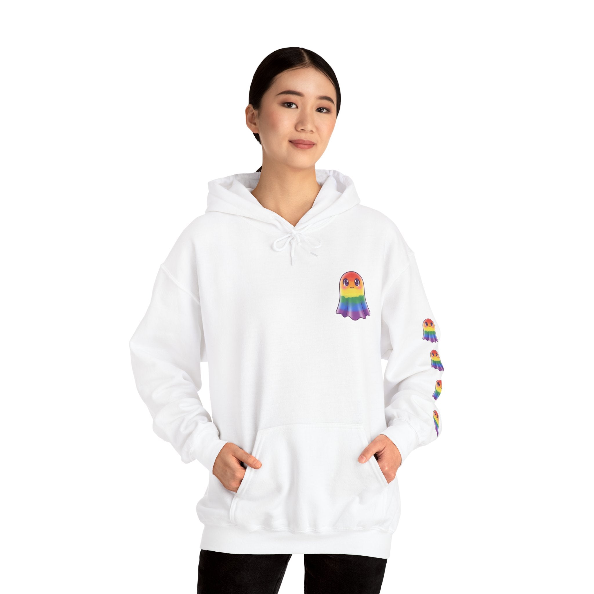 Rainbow Ghost Hoodie (Cute Pride Edition)