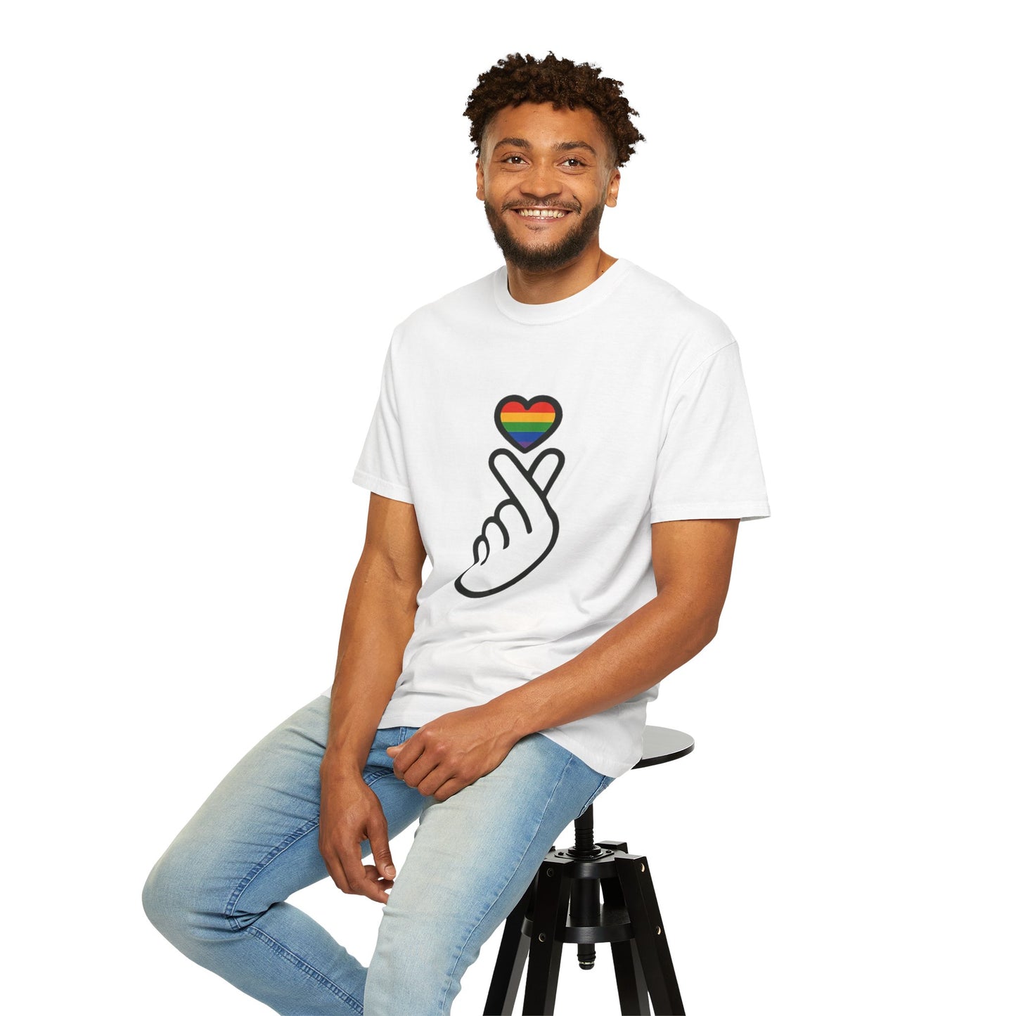 Unisex Rainbow Heart Gesture T-Shirt - Celebrate Love and Pride