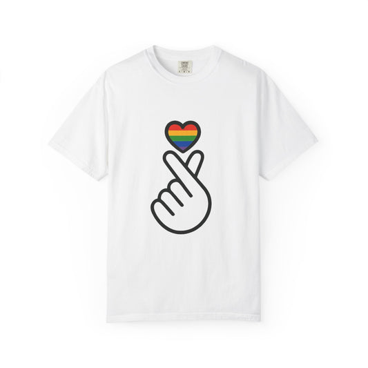 Unisex Rainbow Heart Gesture T-Shirt - Celebrate Love and Pride