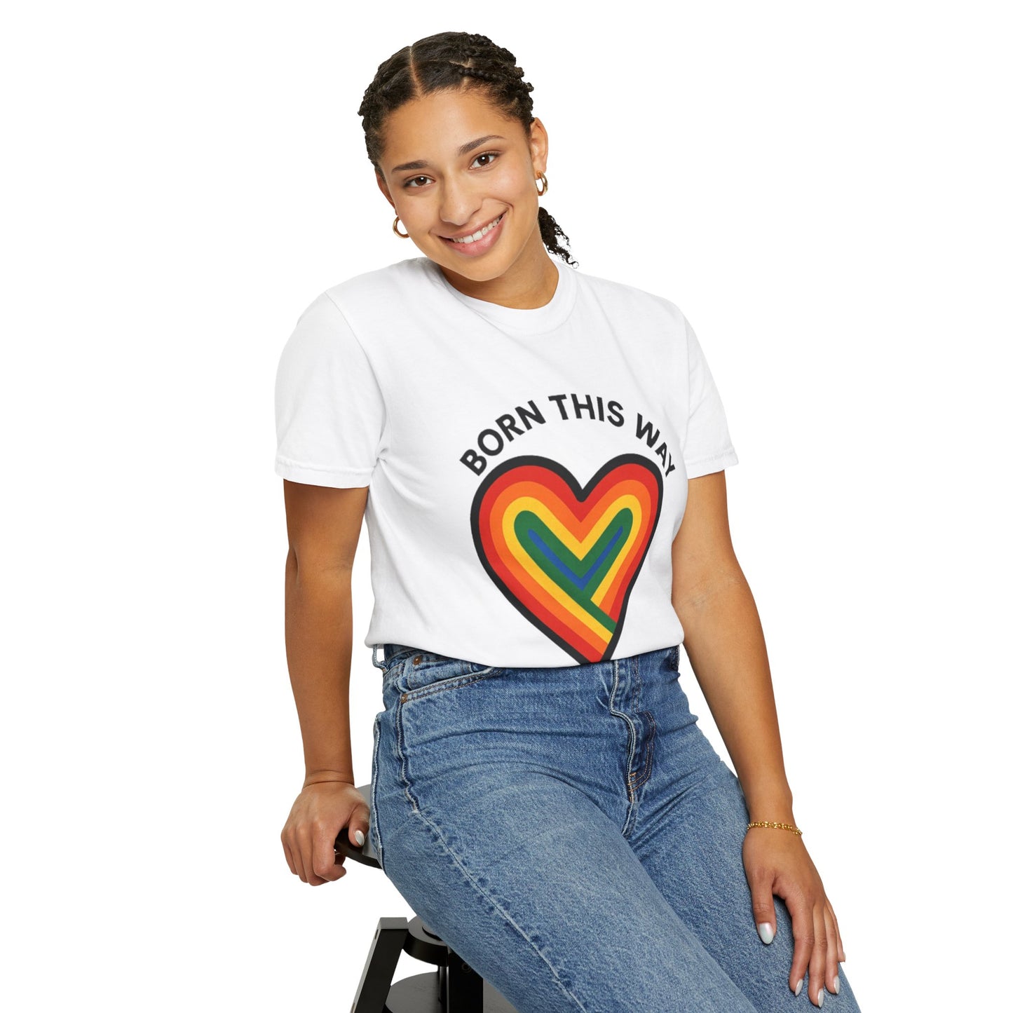 Born This Way Rainbow Heart Unisex T-Shirt