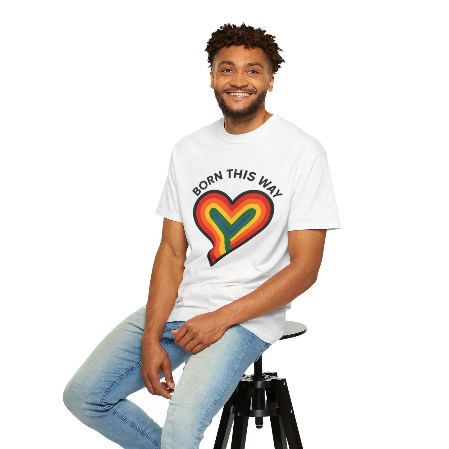 Born This Way Rainbow Heart Unisex T-Shirt