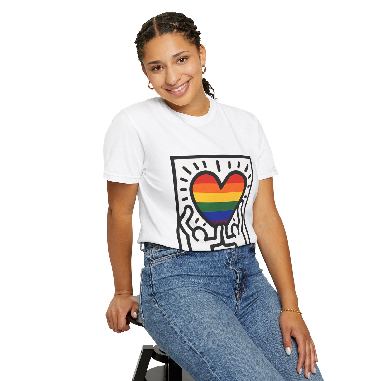 Pride Heart Unisex Garment-Dyed T-Shirt
