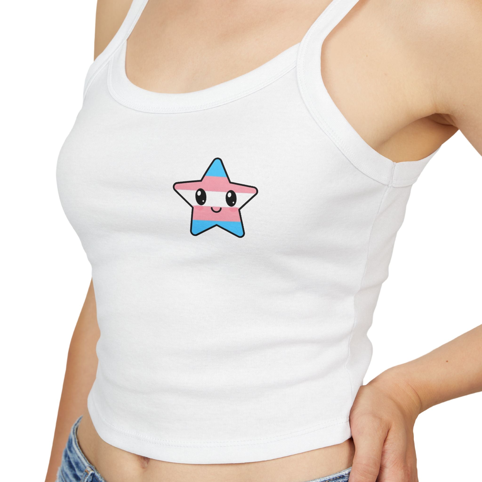 Trans Pride Pastel Star Crop Tank